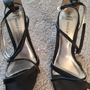 White Stag Women's Black and Silver Heels